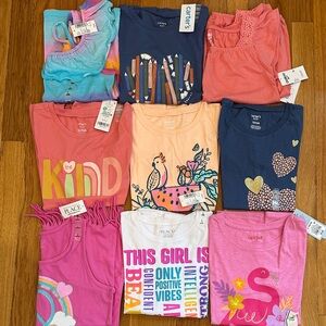 9 T-Shirts - Carter’s, Cat and Jack, Children’s place, size 10/12 NWT